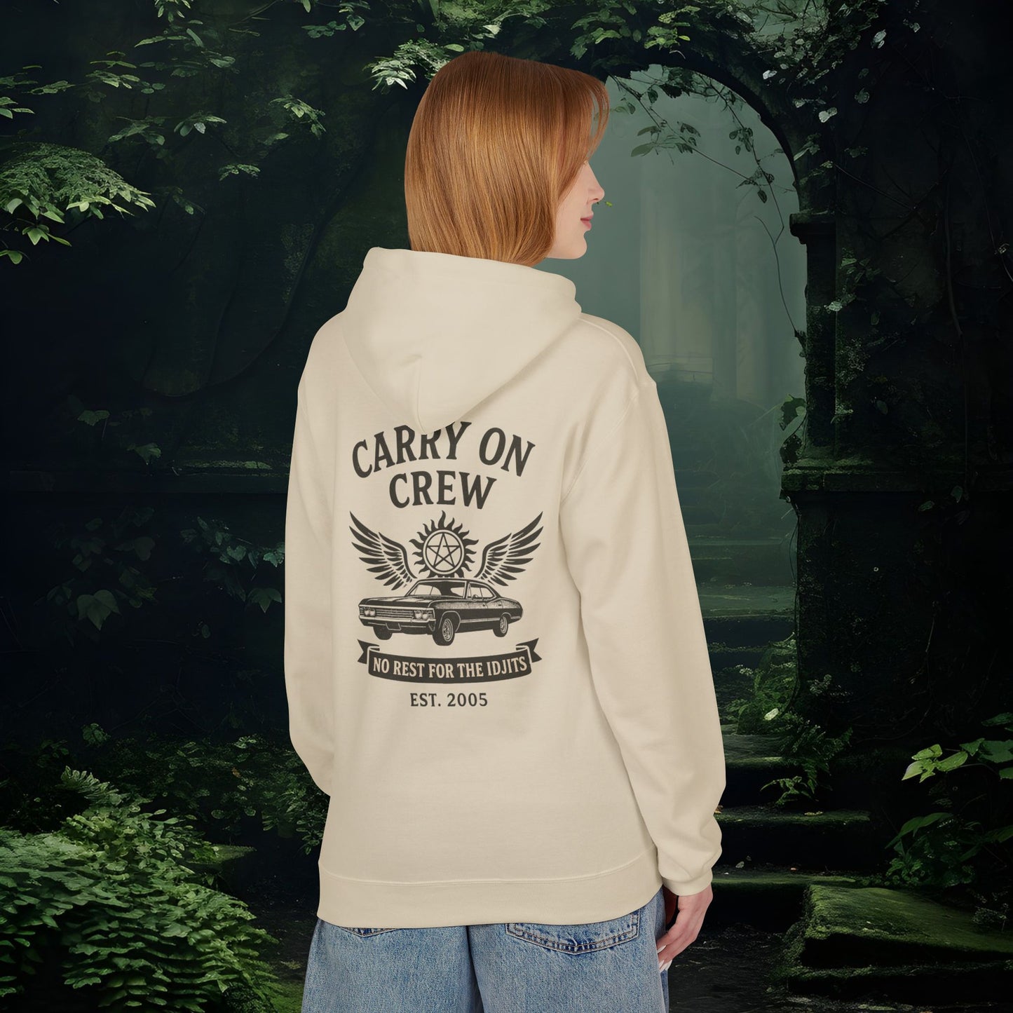 Carry On Crew Unisex Hoodie - Supernatural Fan Design | No Rest for the Idjits Grunge Pullover | Vintage Hoodie