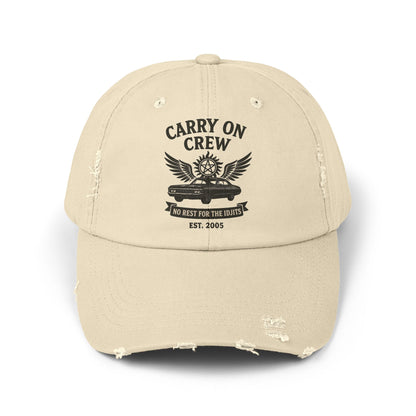 Carry On Crew Distressed Cap - Supernatural Fan Design | Vintage Hat