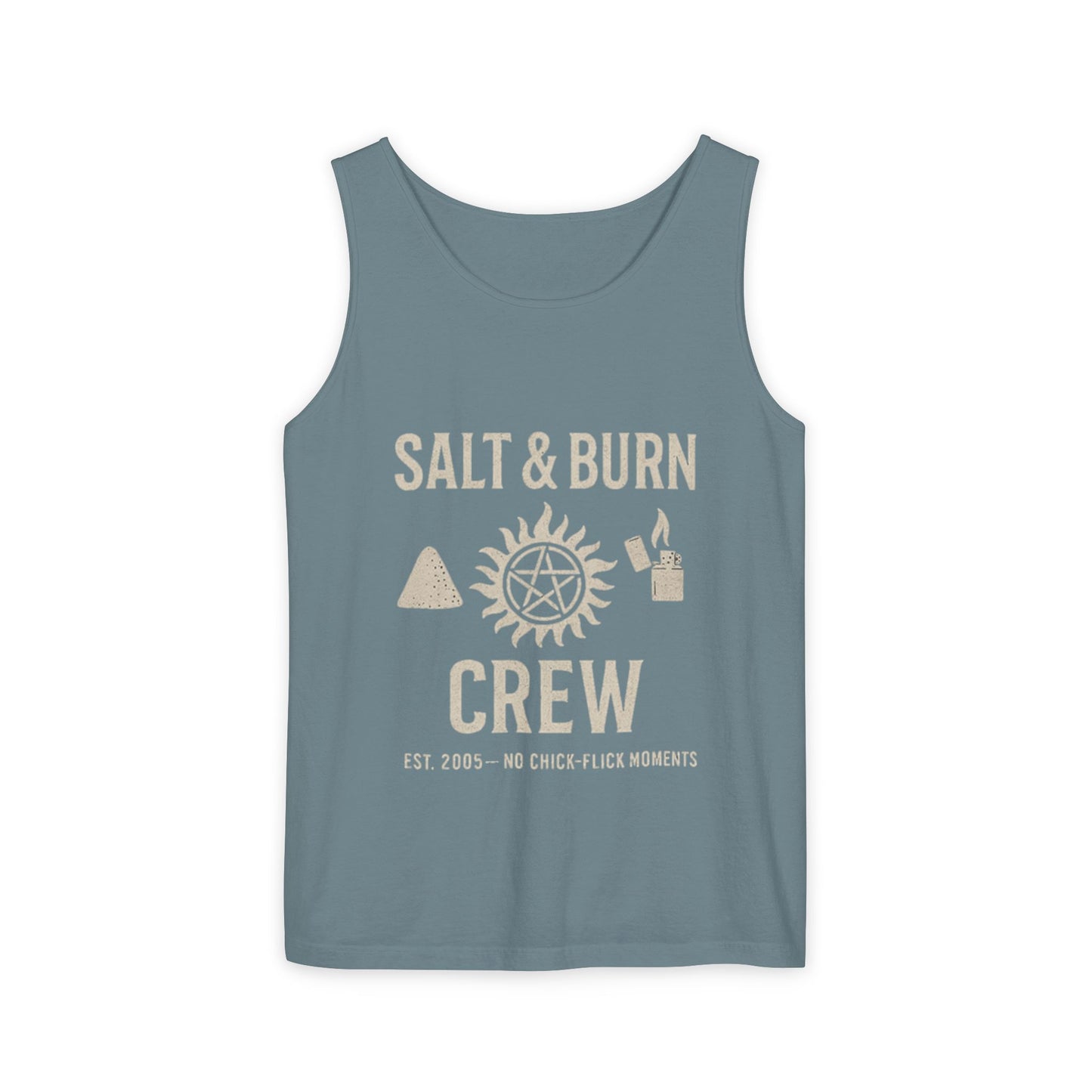 Salt & Burn Crew Tank Top - Supernatural Fan Design | Comfort Colors® Unisex Garment-Dyed Tank | Hunter Aesthetic Summer Wear