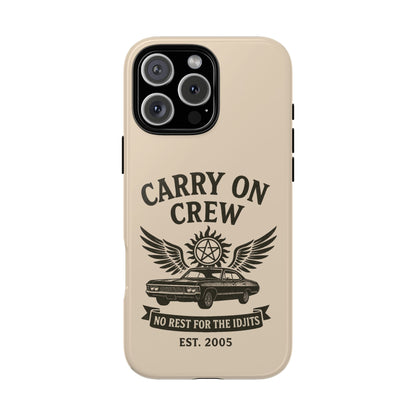 Carry On Crew Glossy Tough Phone Case - Supernatural Fan Design | Protective Cover