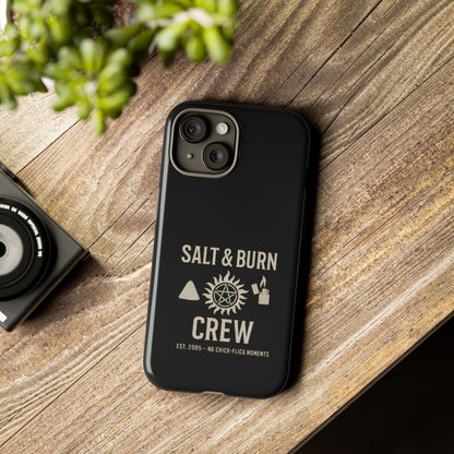Salt & Burn Crew Tough Phone Case - Supernatural Fan Design | Dual-Layer Protective Cover | Anti-Possession Hunter Aesthetic Case