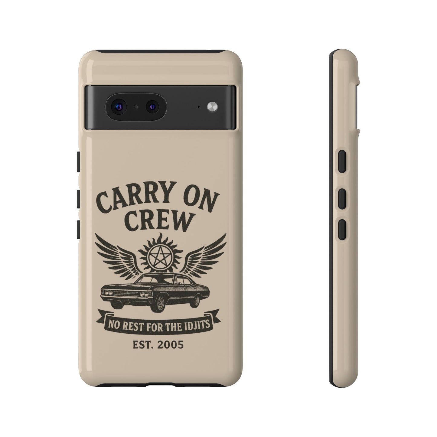 Carry On Crew Glossy Tough Phone Case - Supernatural Fan Design | Protective Cover