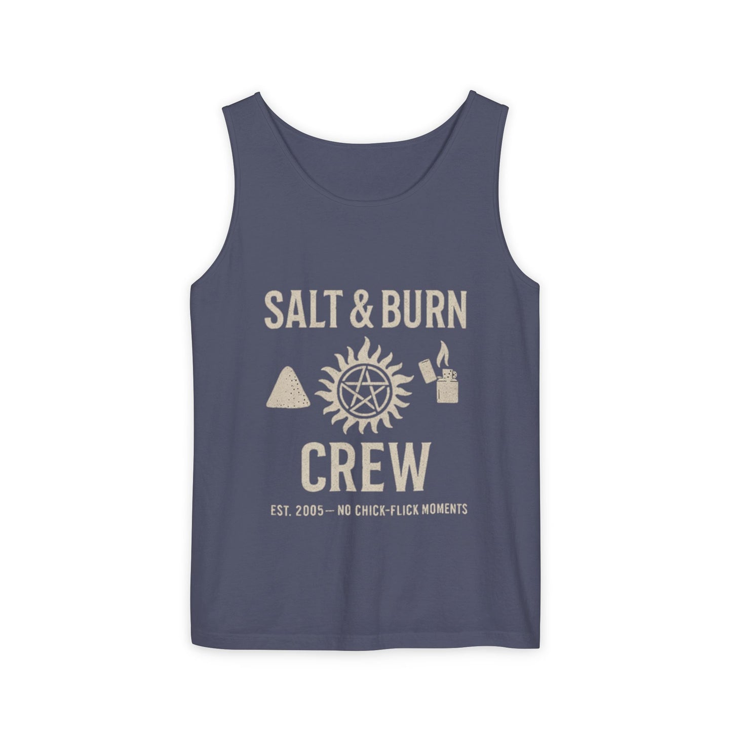Salt & Burn Crew Tank Top - Supernatural Fan Design | Comfort Colors® Unisex Garment-Dyed Tank | Hunter Aesthetic Summer Wear