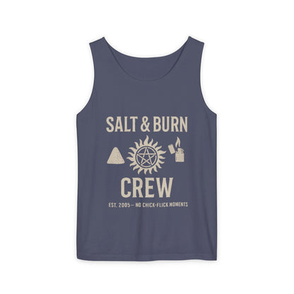 Salt & Burn Crew Tank Top - Supernatural Fan Design | Comfort Colors® Unisex Garment-Dyed Tank | Hunter Aesthetic Summer Wear