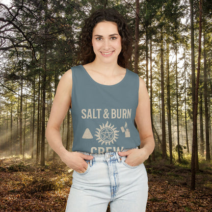Salt & Burn Crew Tank Top - Supernatural Fan Design | Comfort Colors® Unisex Garment-Dyed Tank | Hunter Aesthetic Summer Wear