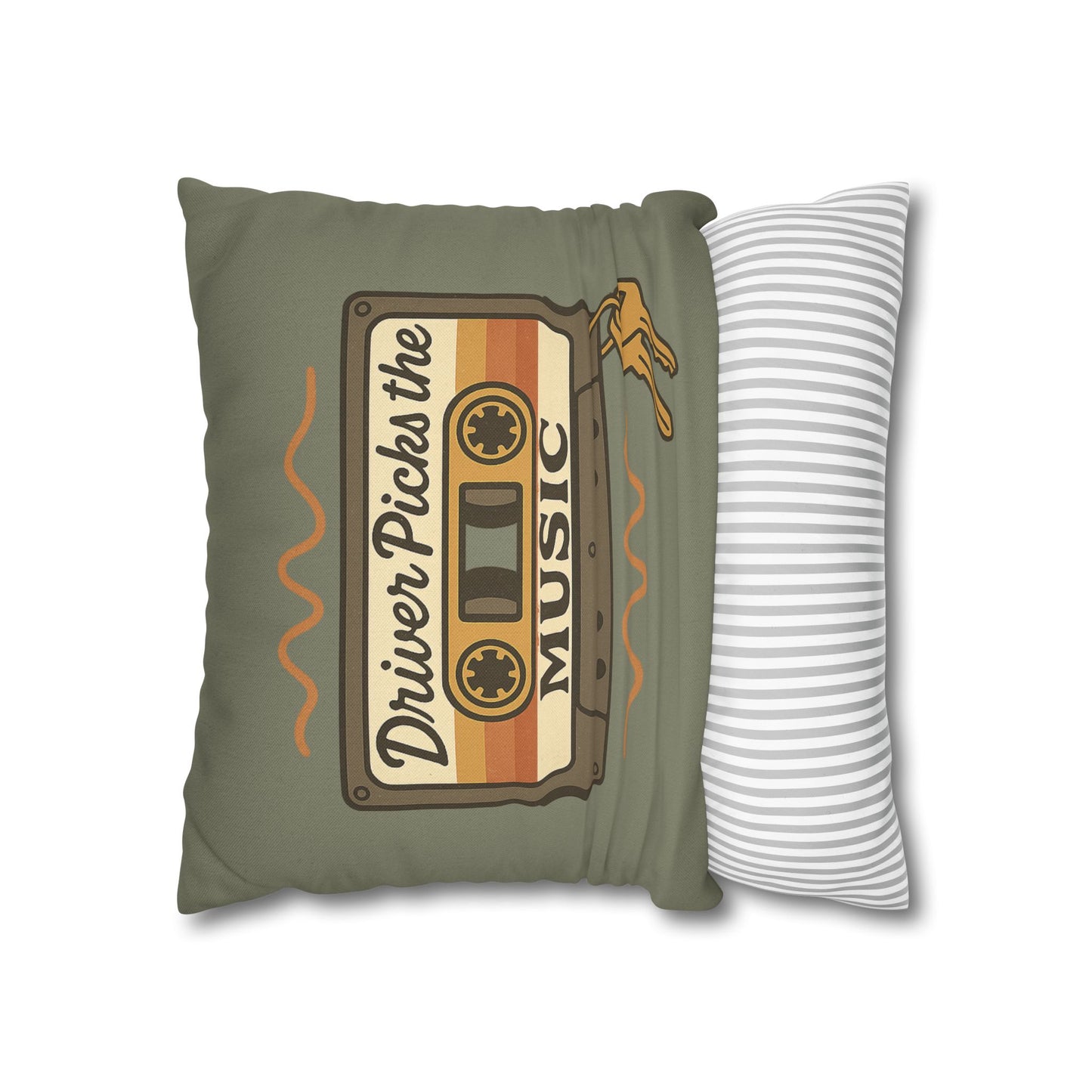 Driver Picks the Music Throw Pillow Case - Supernatural Fan Design | Home Decor | Vintage Road Trip Accent Pillow Cover