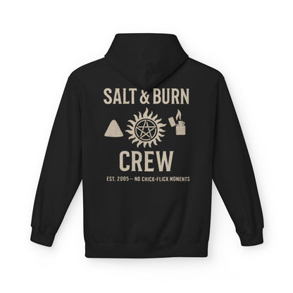 Salt & Burn Crew Hoodie - Supernatural Fan Design | Fandom Pullover | Anti-Possession Symbol Unisex Sweatshirt | Cozy Grunge SPN Gear
