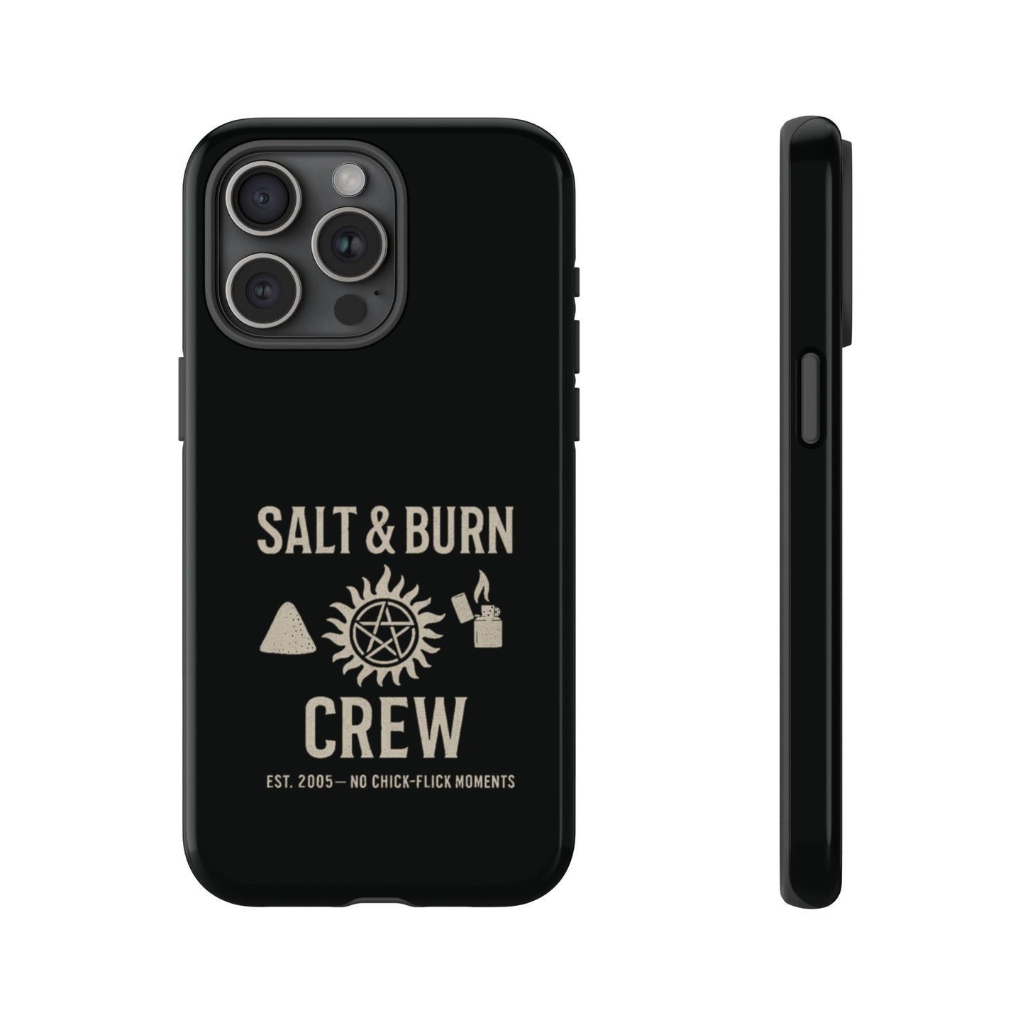 Salt & Burn Crew Tough Phone Case - Supernatural Fan Design | Dual-Layer Protective Cover | Anti-Possession Hunter Aesthetic Case