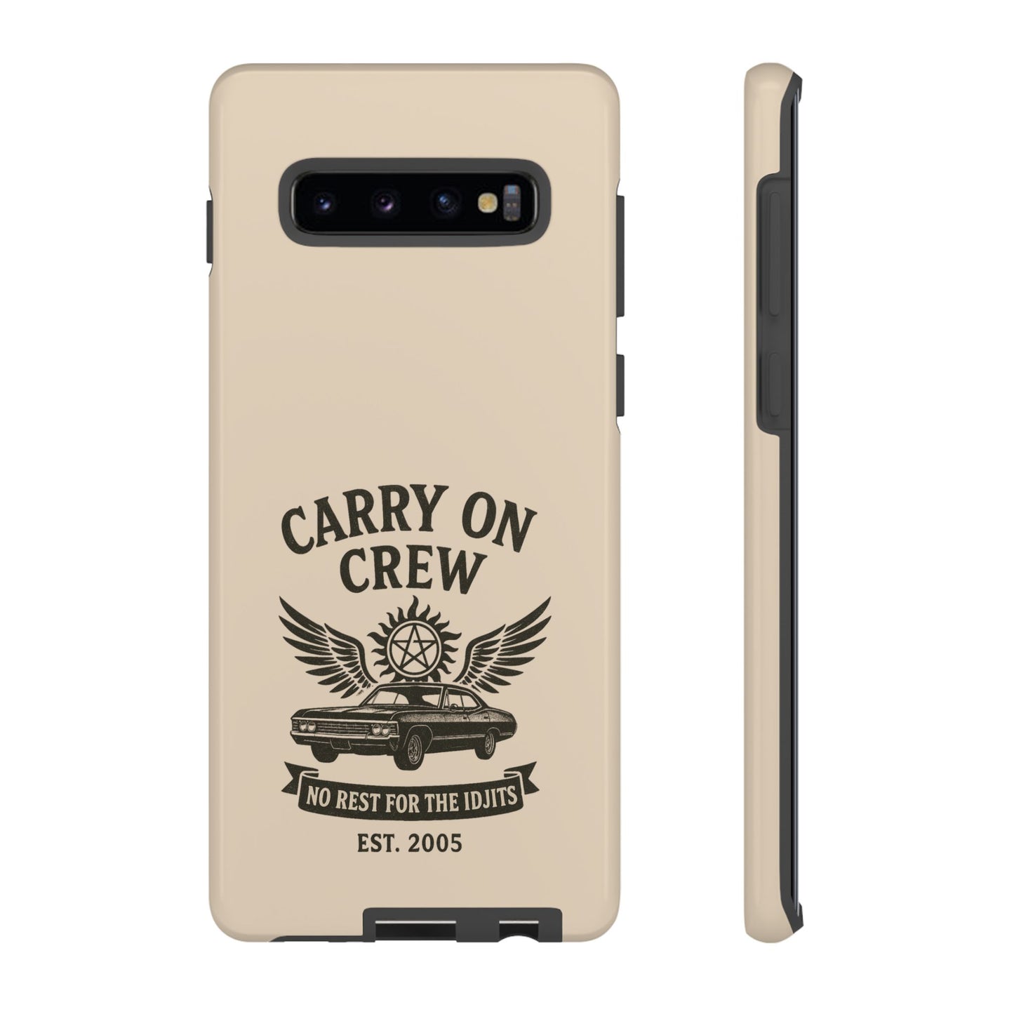Carry On Crew Glossy Tough Phone Case - Supernatural Fan Design | Protective Cover