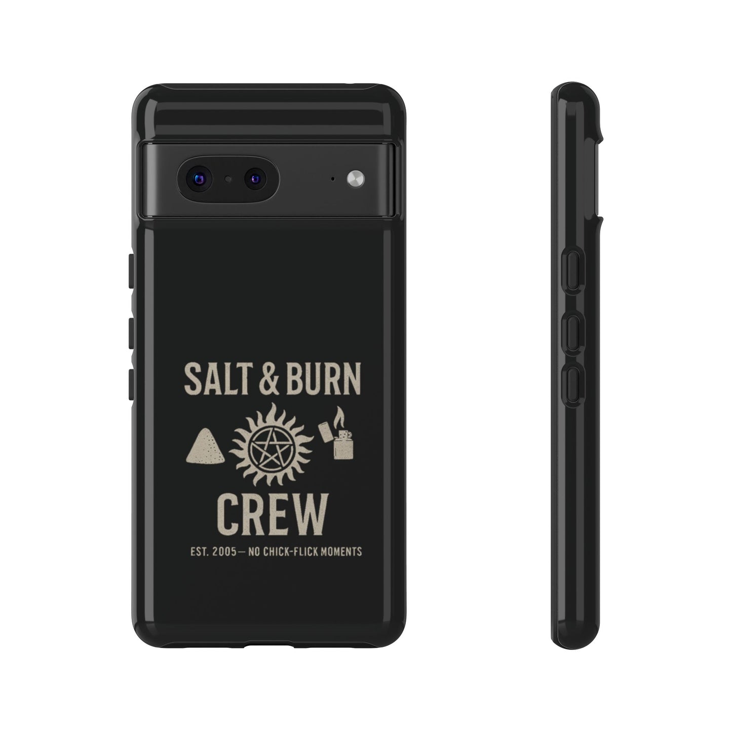 Salt & Burn Crew Tough Phone Case - Supernatural Fan Design | Dual-Layer Protective Cover | Anti-Possession Hunter Aesthetic Case
