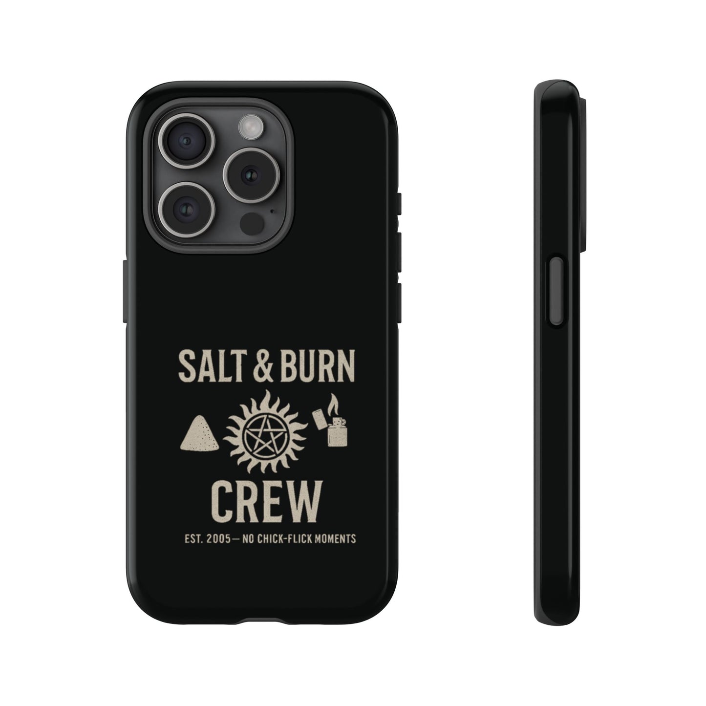 Salt & Burn Crew Tough Phone Case - Supernatural Fan Design | Dual-Layer Protective Cover | Anti-Possession Hunter Aesthetic Case