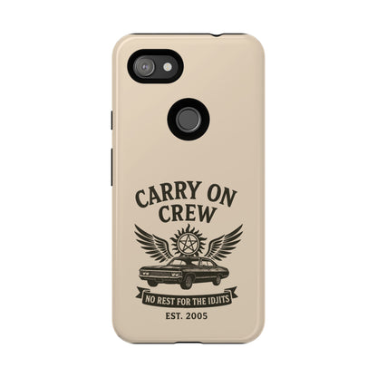 Carry On Crew Glossy Tough Phone Case - Supernatural Fan Design | Protective Cover