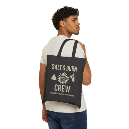 Salt & Burn Crew Tote Bag - Supernatural Fan Design | Canvas Tote | Hunter Gear Carryall for Everyday Use