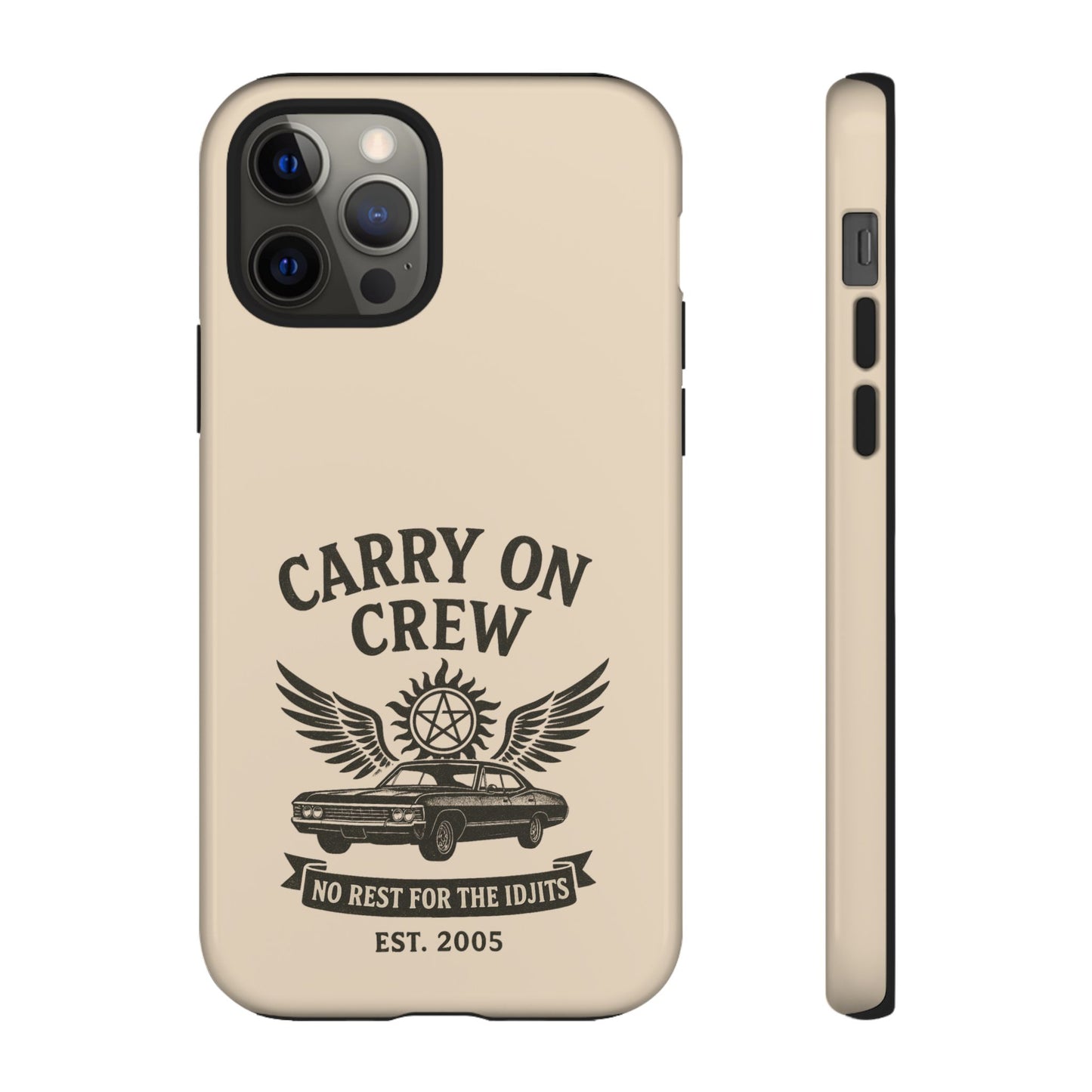 Carry On Crew Glossy Tough Phone Case - Supernatural Fan Design | Protective Cover