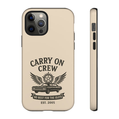 Carry On Crew Glossy Tough Phone Case - Supernatural Fan Design | Protective Cover