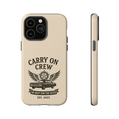 Carry On Crew Glossy Tough Phone Case - Supernatural Fan Design | Protective Cover