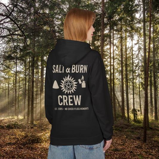 Salt & Burn Crew Hoodie - Supernatural Fan Design | Fandom Pullover | Anti-Possession Symbol Unisex Sweatshirt | Cozy Grunge SPN Gear