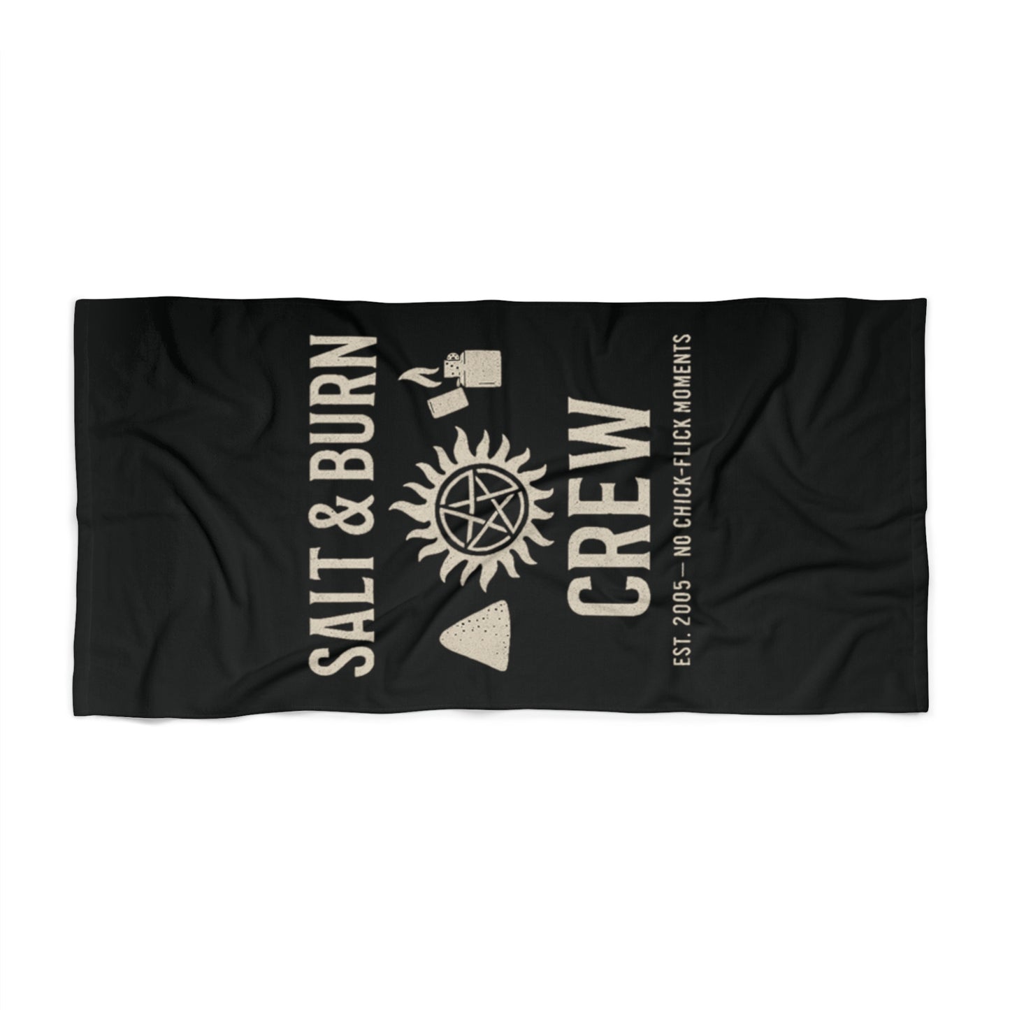 Salt & Burn Crew Beach Towel - Supernatural Fan Design | Bath Towel | Grunge Hunter Pool & Beach