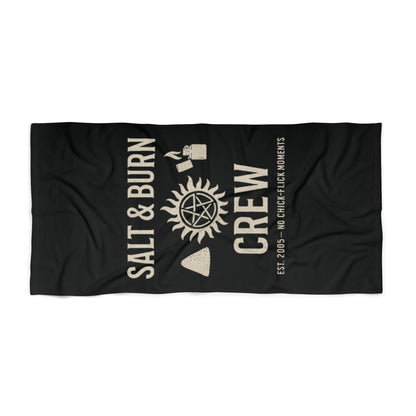 Salt & Burn Crew Beach Towel - Supernatural Fan Design | Bath Towel | Grunge Hunter Pool & Beach