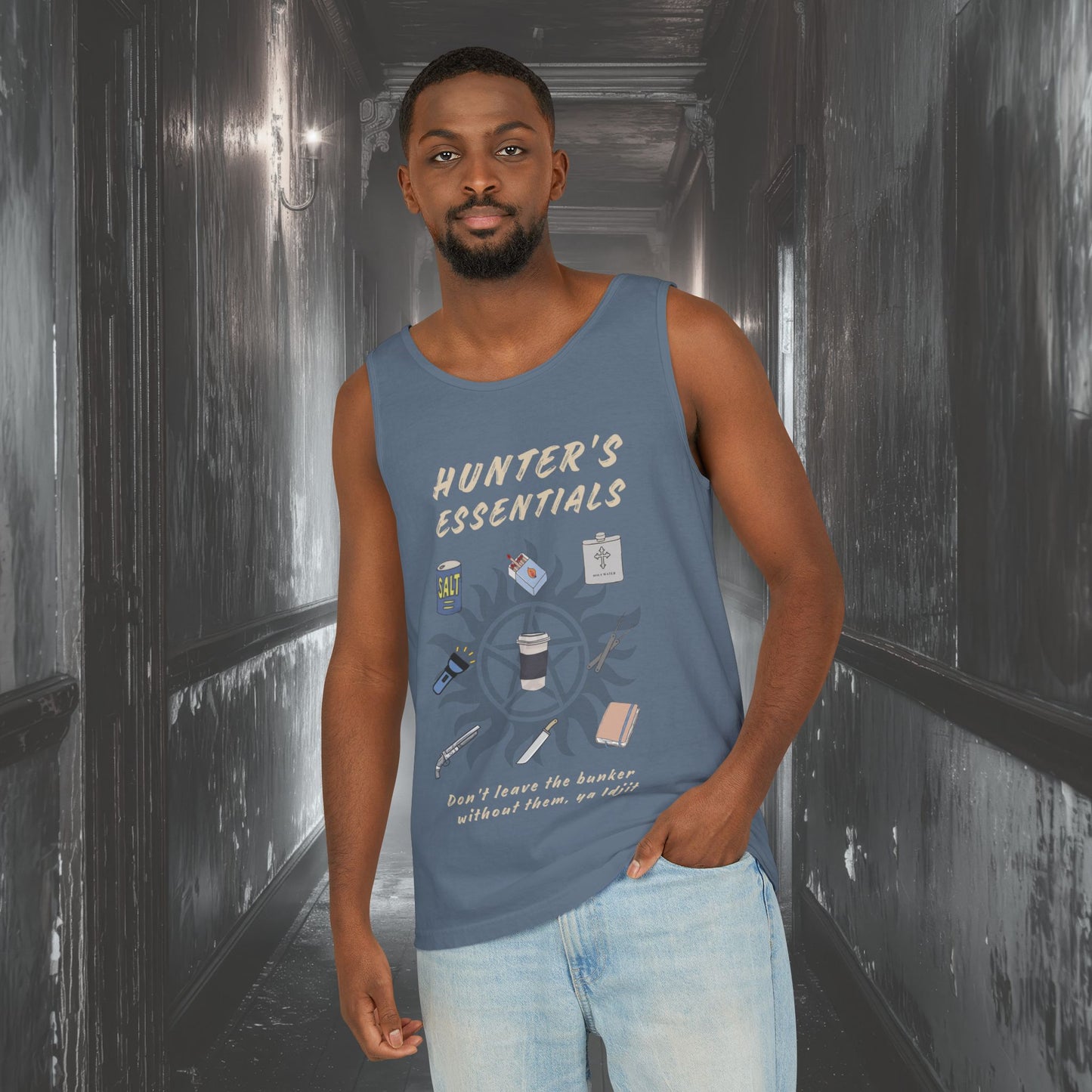 Hunter's Essentials Unisex Garment-Dyed Tank Top - Supernatural Fan Design | Tank