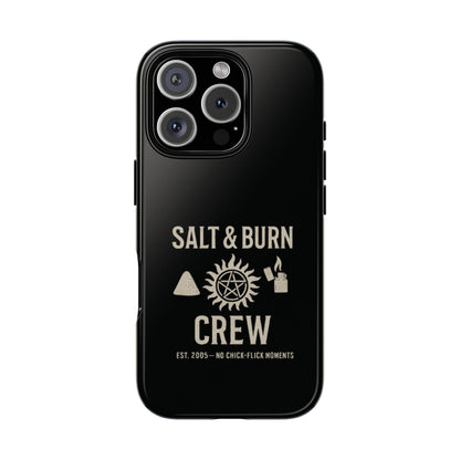 Salt & Burn Crew Tough Phone Case - Supernatural Fan Design | Dual-Layer Protective Cover | Anti-Possession Hunter Aesthetic Case