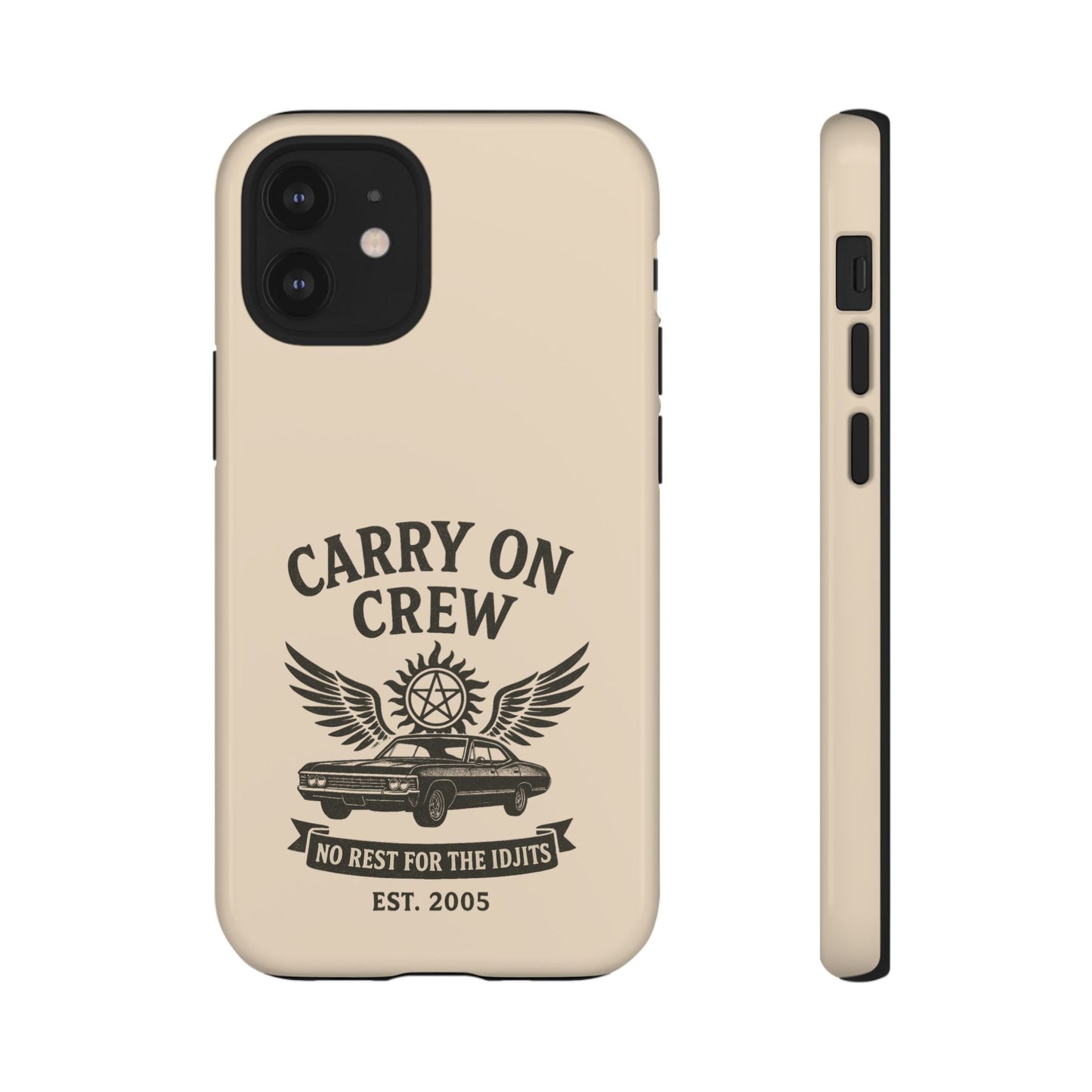 Carry On Crew Glossy Tough Phone Case - Supernatural Fan Design | Protective Cover
