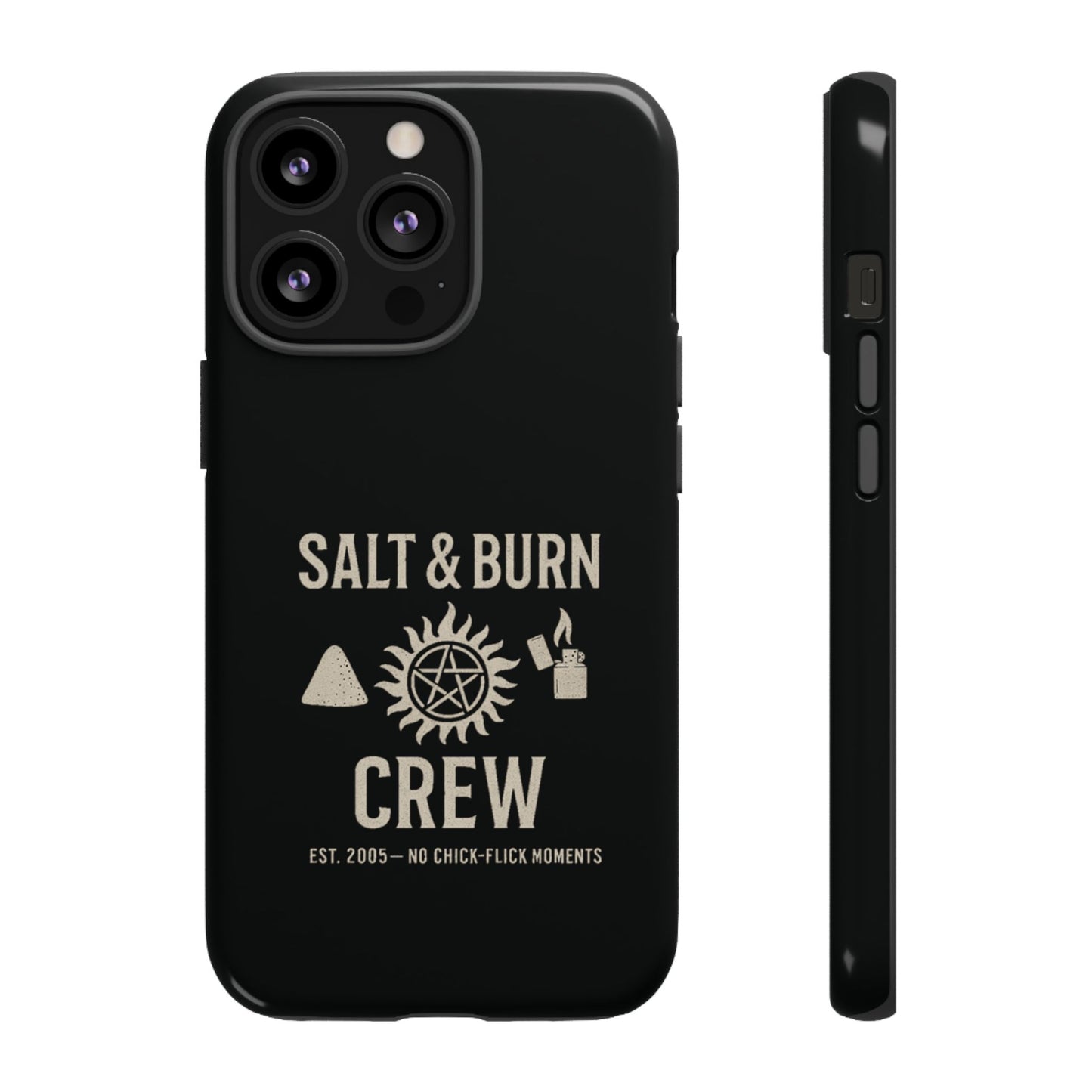Salt & Burn Crew Tough Phone Case - Supernatural Fan Design | Dual-Layer Protective Cover | Anti-Possession Hunter Aesthetic Case