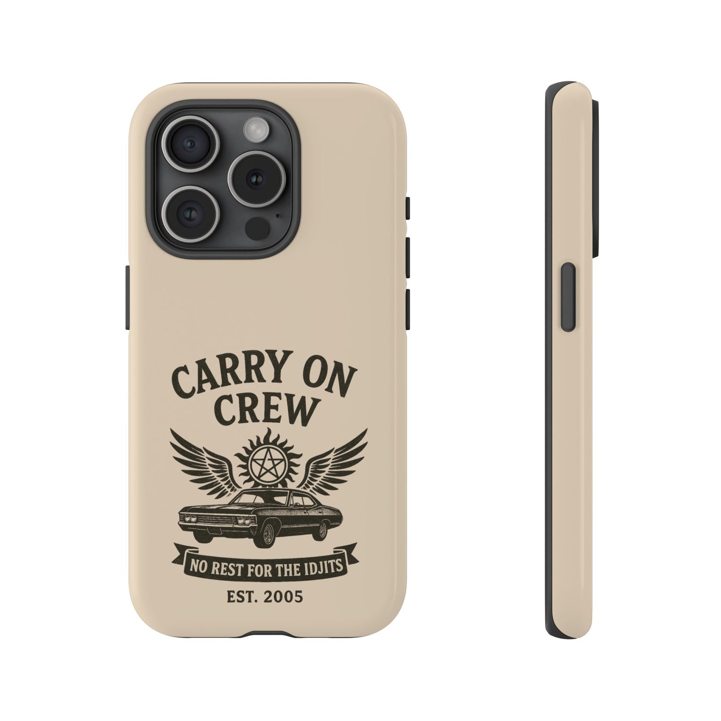 Carry On Crew Glossy Tough Phone Case - Supernatural Fan Design | Protective Cover