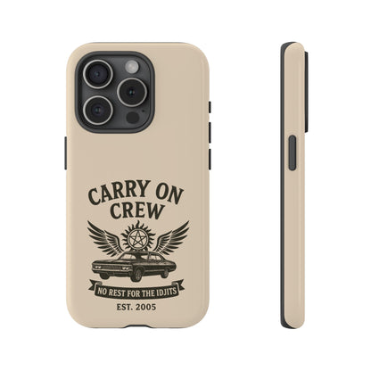 Carry On Crew Glossy Tough Phone Case - Supernatural Fan Design | Protective Cover