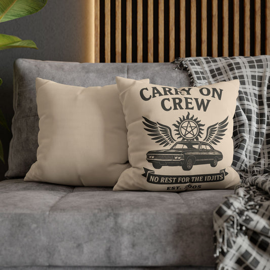 Carry On Crew Pillowcase - Supernatural Fan Design | Pillow Cover | No Rest for the Idjits