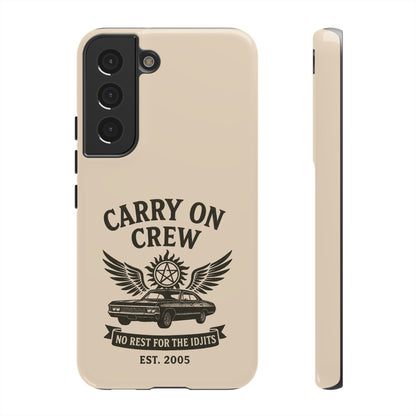 Carry On Crew Glossy Tough Phone Case - Supernatural Fan Design | Protective Cover