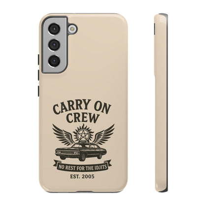 Carry On Crew Glossy Tough Phone Case - Supernatural Fan Design | Protective Cover