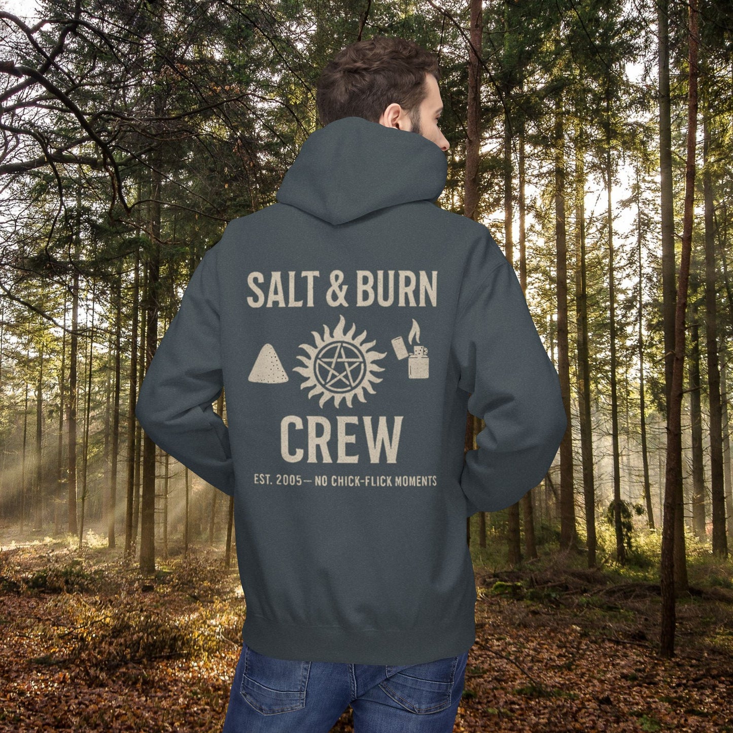 Salt & Burn Crew Hoodie - Supernatural Fan Design | Fandom Pullover | Anti-Possession Symbol Unisex Sweatshirt | Cozy Grunge SPN Gear