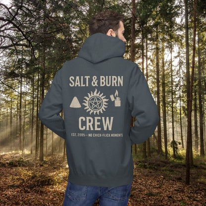 Salt & Burn Crew Hoodie - Supernatural Fan Design | Fandom Pullover | Anti-Possession Symbol Unisex Sweatshirt | Cozy Grunge SPN Gear