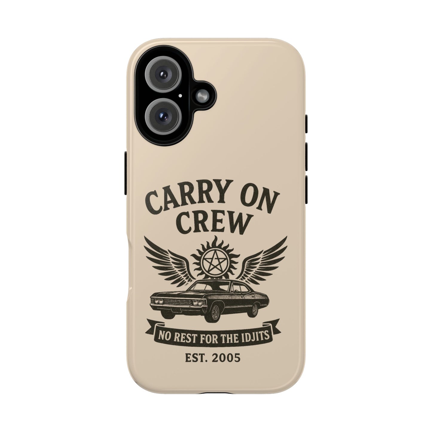Carry On Crew Glossy Tough Phone Case - Supernatural Fan Design | Protective Cover