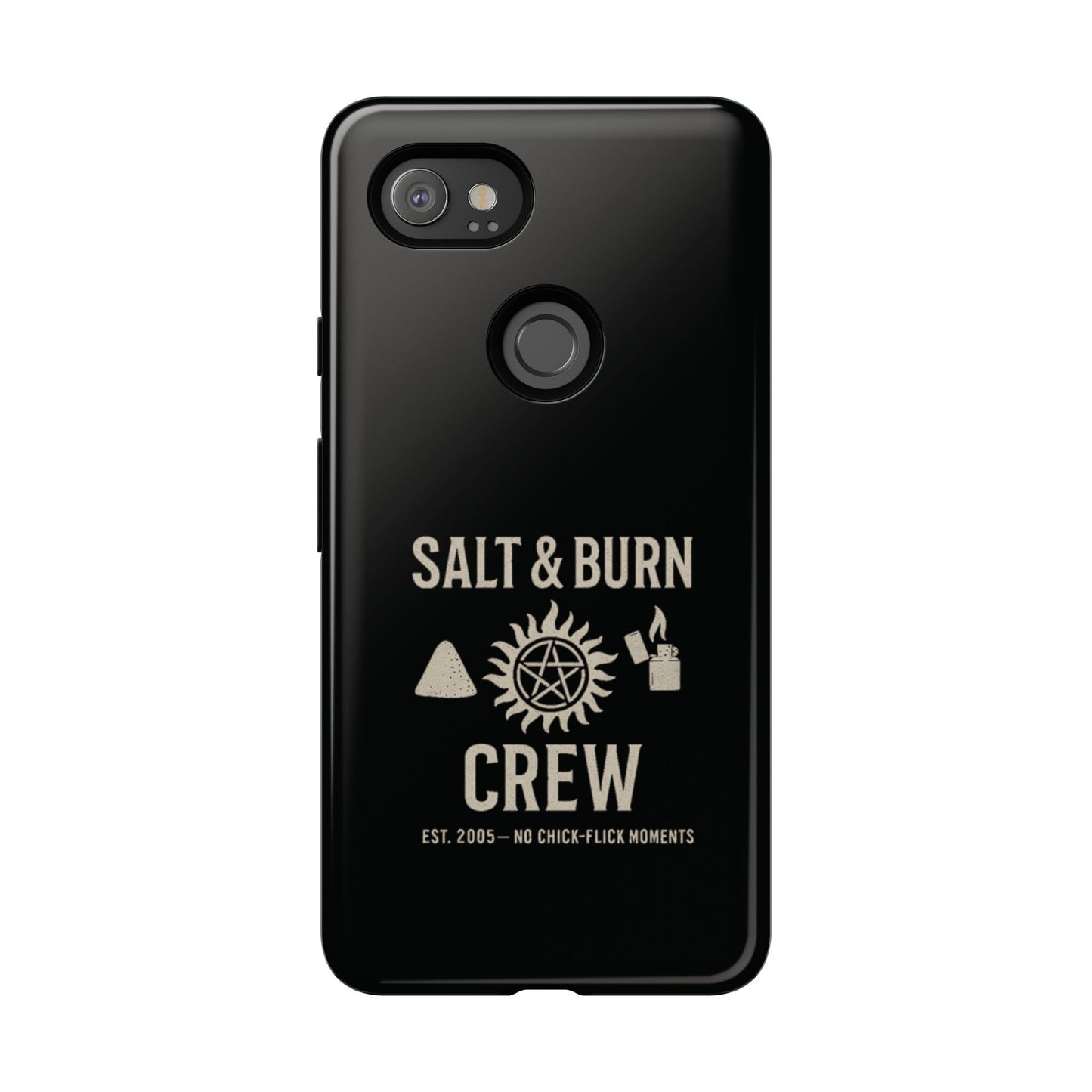 Salt & Burn Crew Tough Phone Case - Supernatural Fan Design | Dual-Layer Protective Cover | Anti-Possession Hunter Aesthetic Case