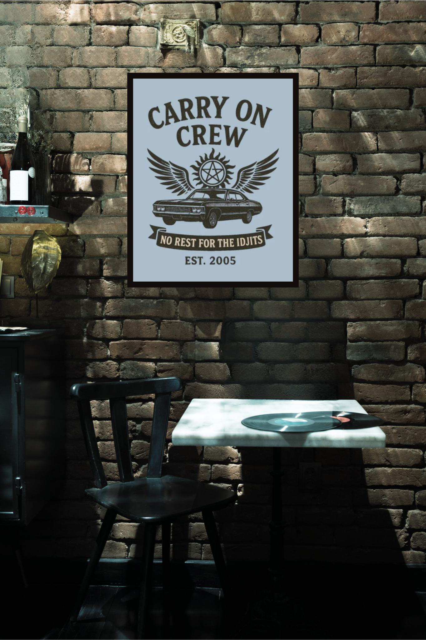 Carry On Crew Rolled Poster - Blue - Supernatural Fan Design | Wall Art