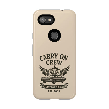 Carry On Crew Glossy Tough Phone Case - Supernatural Fan Design | Protective Cover