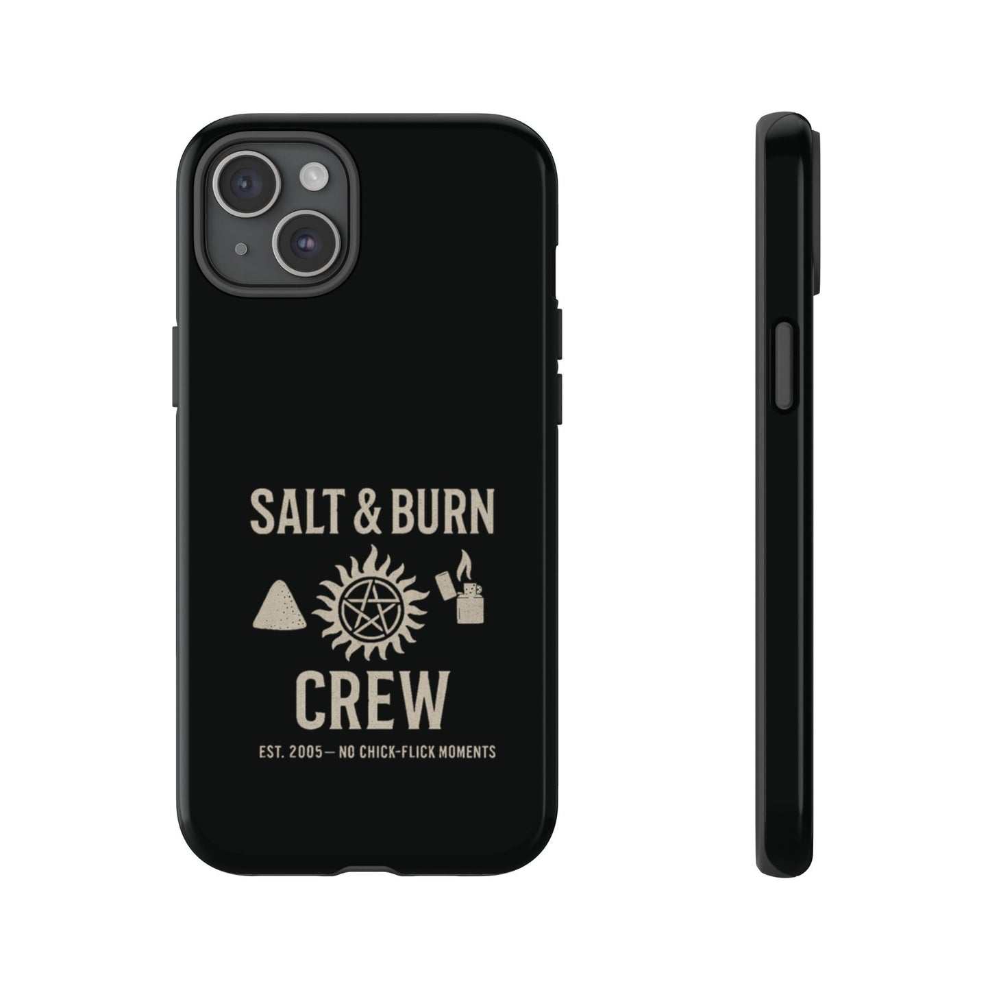 Salt & Burn Crew Tough Phone Case - Supernatural Fan Design | Dual-Layer Protective Cover | Anti-Possession Hunter Aesthetic Case