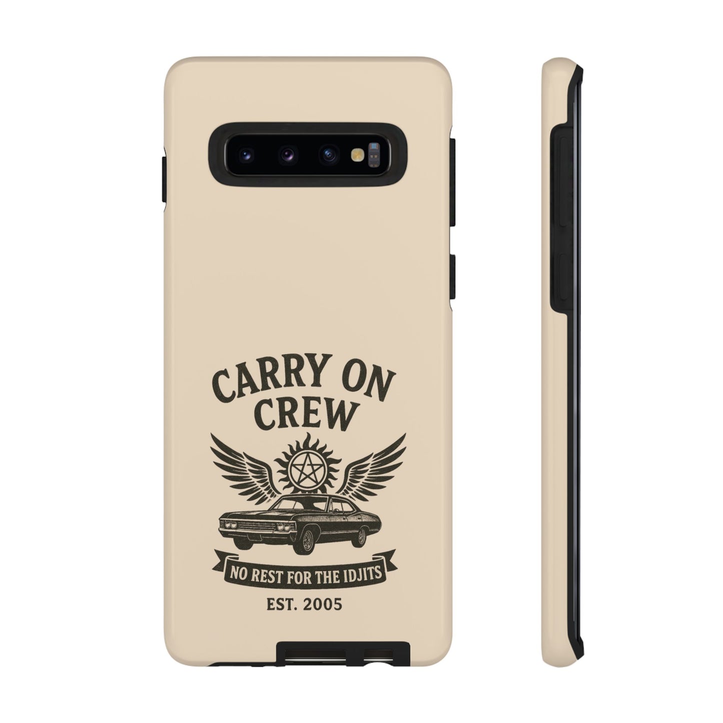 Carry On Crew Glossy Tough Phone Case - Supernatural Fan Design | Protective Cover
