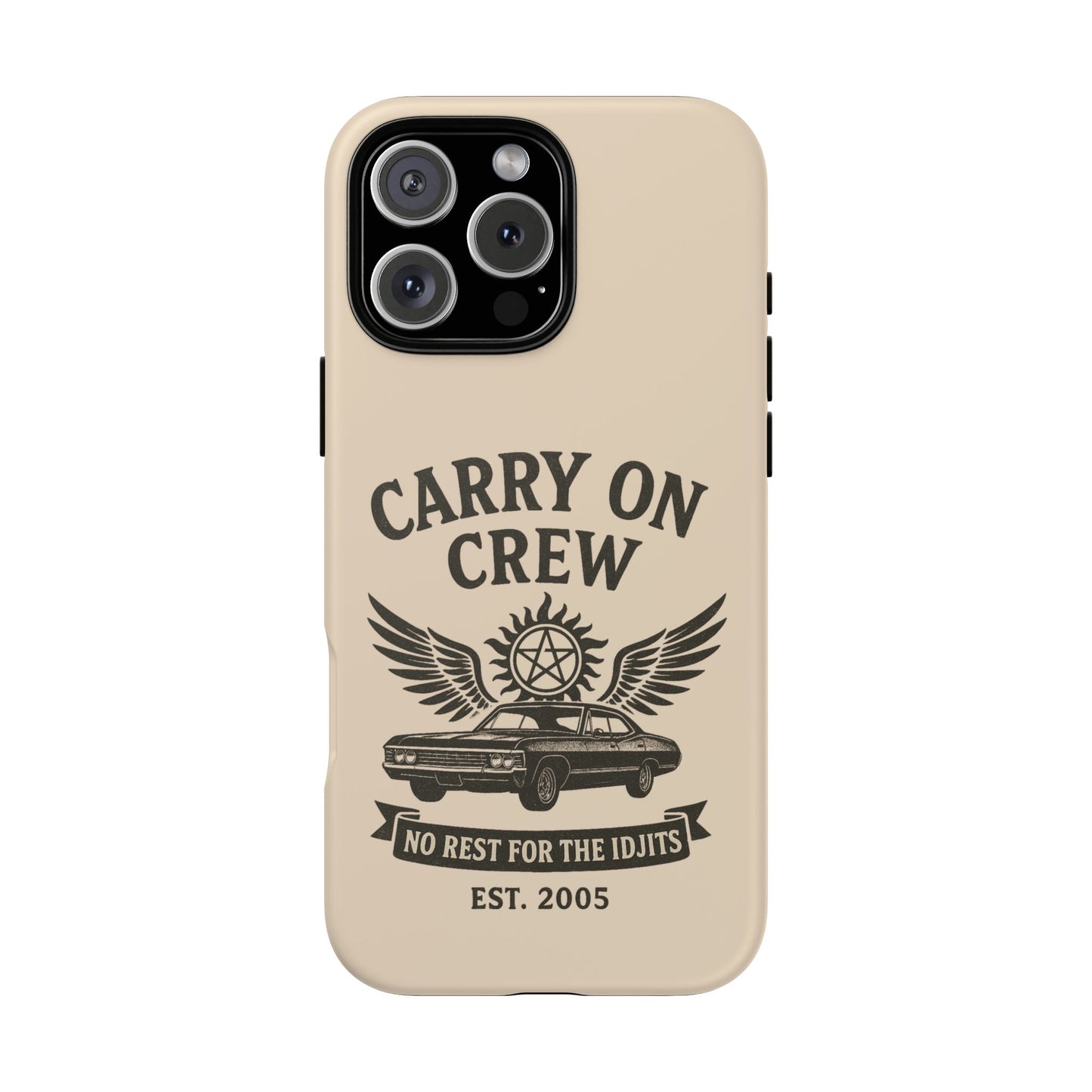 Carry On Crew Glossy Tough Phone Case - Supernatural Fan Design | Protective Cover