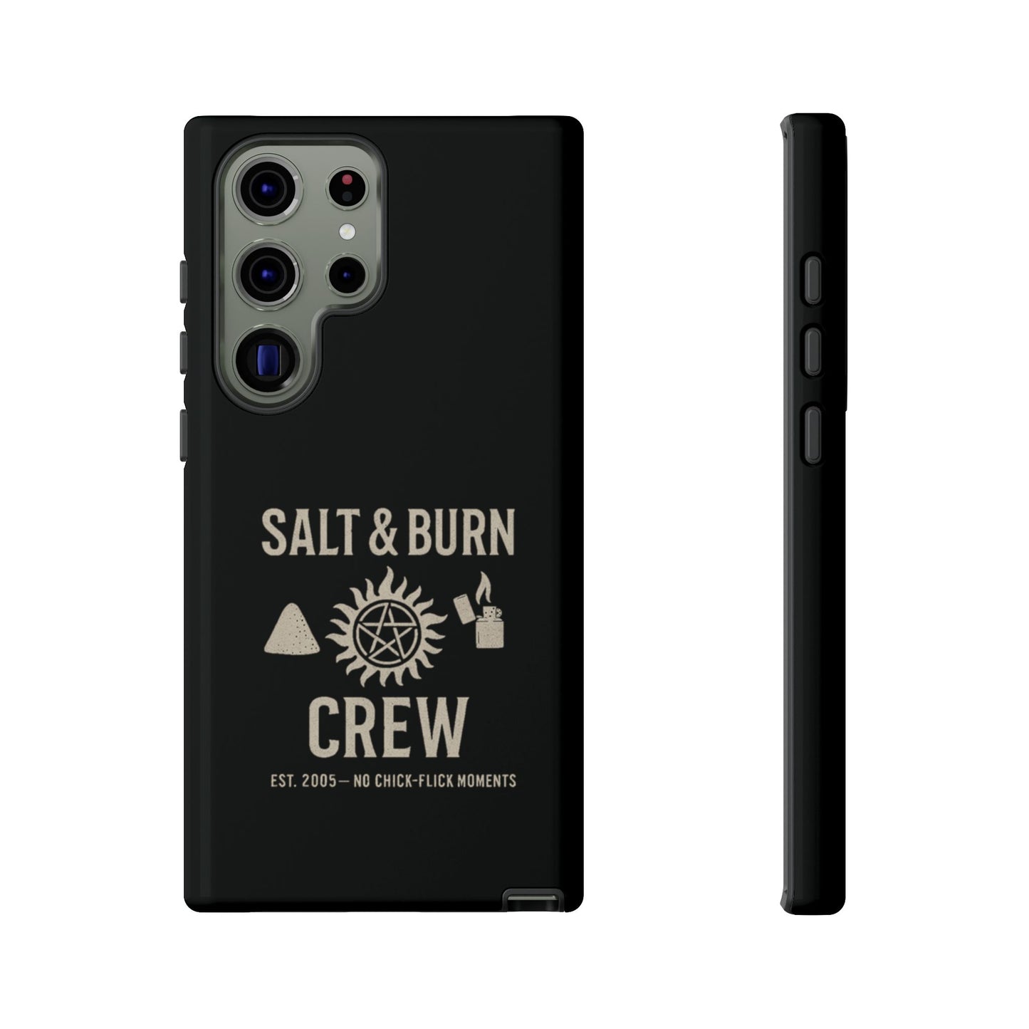 Salt & Burn Crew Tough Phone Case - Supernatural Fan Design | Dual-Layer Protective Cover | Anti-Possession Hunter Aesthetic Case