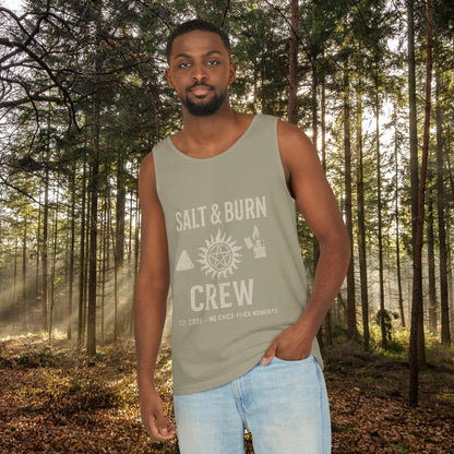 Salt & Burn Crew Tank Top - Supernatural Fan Design | Comfort Colors® Unisex Garment-Dyed Tank | Hunter Aesthetic Summer Wear