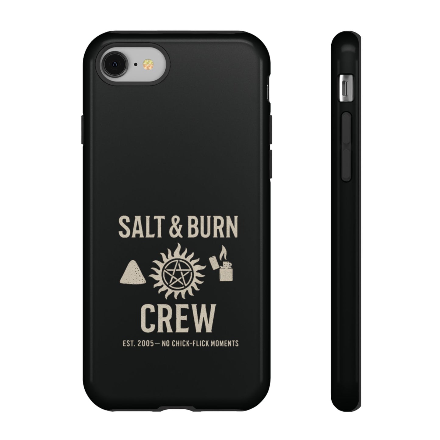 Salt & Burn Crew Tough Phone Case - Supernatural Fan Design | Dual-Layer Protective Cover | Anti-Possession Hunter Aesthetic Case