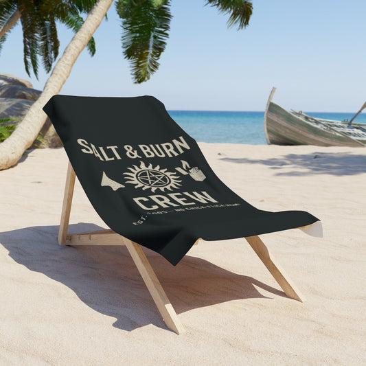 Salt & Burn Crew Beach Towel - Supernatural Fan Design | Bath Towel | Grunge Hunter Pool & Beach
