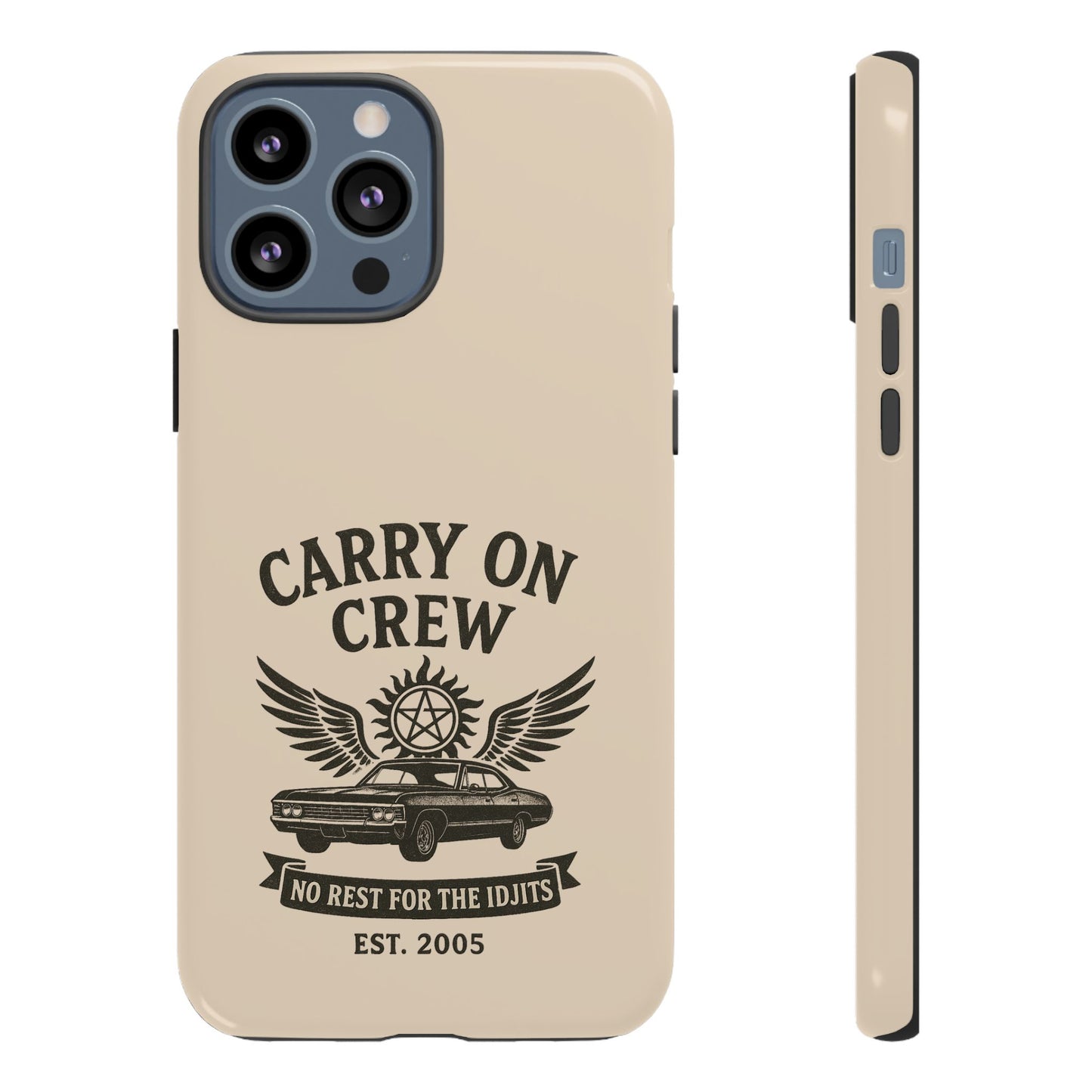 Carry On Crew Glossy Tough Phone Case - Supernatural Fan Design | Protective Cover