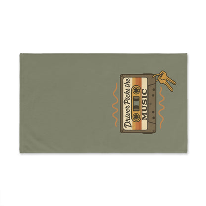 Driver Picks the Music Hand Towel - Supernatural Fan Design | Bathroom or Bar Towel | 28x16