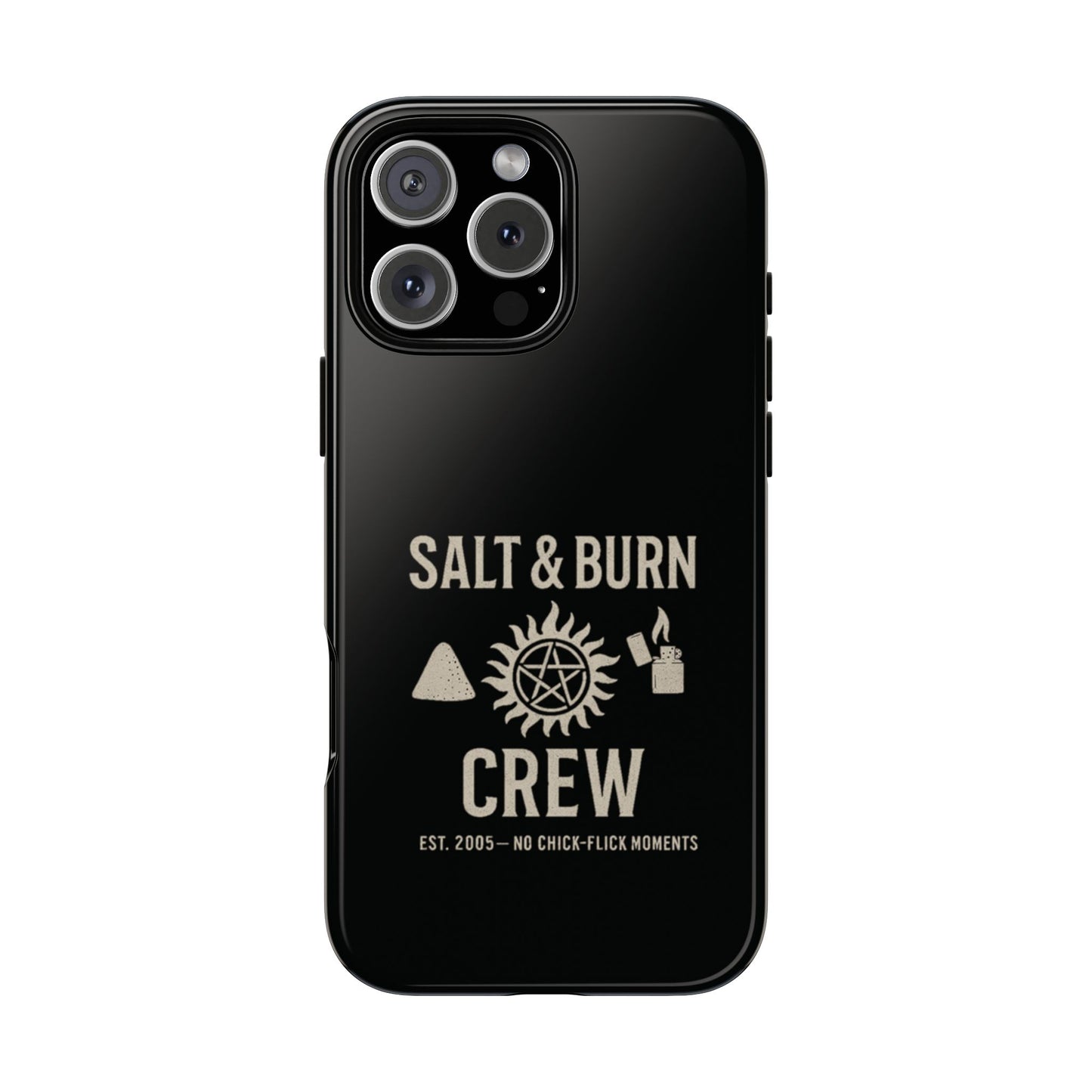 Salt & Burn Crew Tough Phone Case - Supernatural Fan Design | Dual-Layer Protective Cover | Anti-Possession Hunter Aesthetic Case