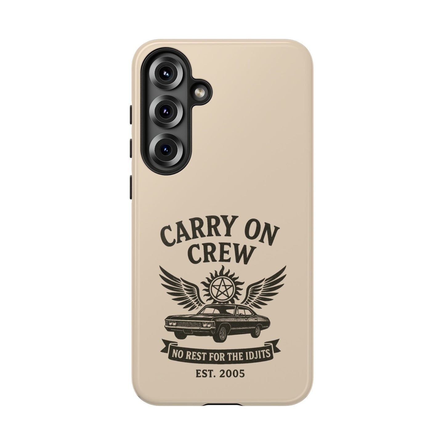 Carry On Crew Glossy Tough Phone Case - Supernatural Fan Design | Protective Cover
