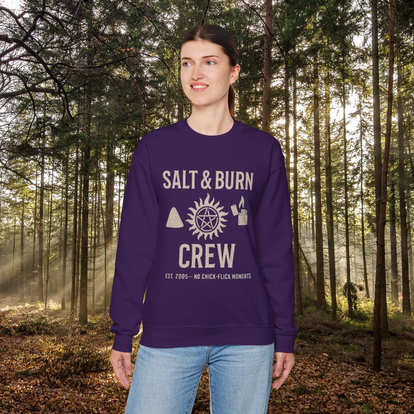 Salt & Burn Crew Crewneck Sweatshirt - Supernatural Fan Design | Unisex Pullover | Grunge Hunter Apparel | 7 colors